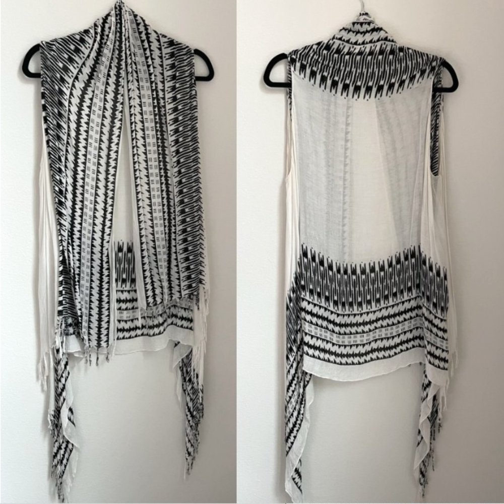 ABS Allen Schwartz Cover-Up Block Print Black and White